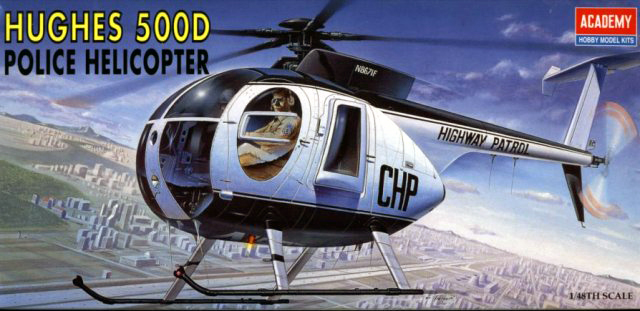 12249 Academy Вертолет Hughes 500D Police 1/48