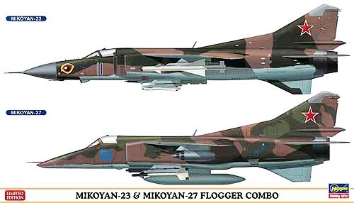 Сборная модель 02108 Hasegawa Набор из 2х самолетов МиГ-23 и МиГ-27 
