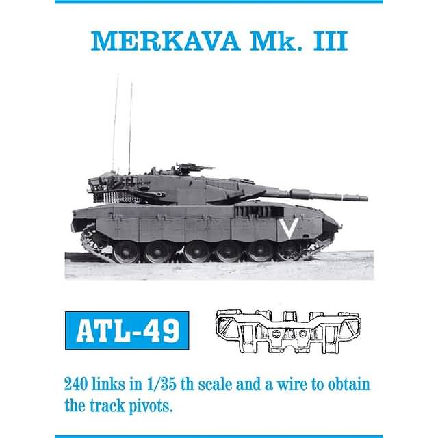 ATL-49 FRIULMODEL Металлические траки к танку Merkava Mk.III Масштаб 1/35