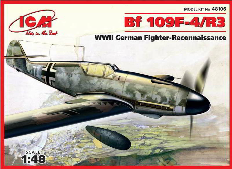 Сборная модель 48106 ICM Немецкий истребитель Messerschmitt Bf 109F-4/R3