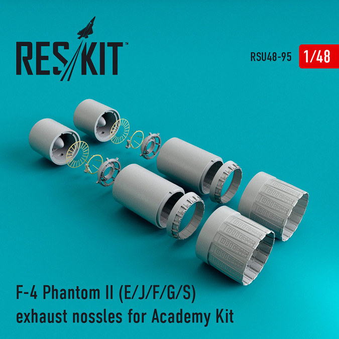 RSU48-0095 RESKIT F-4 (E/J/F/G/S) Phantom II  exhaust nossles (for Academy, Eduard) 1/48