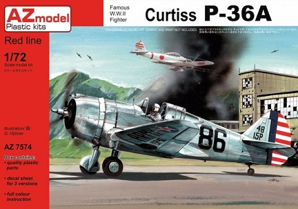 7574 AZmodel Американский истребитель Curtiss P-36A 1/72