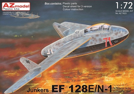 7623 AZmodel Немецкий истребитель Junkers EF 128E/N-1 w/naxos radar 1/72
