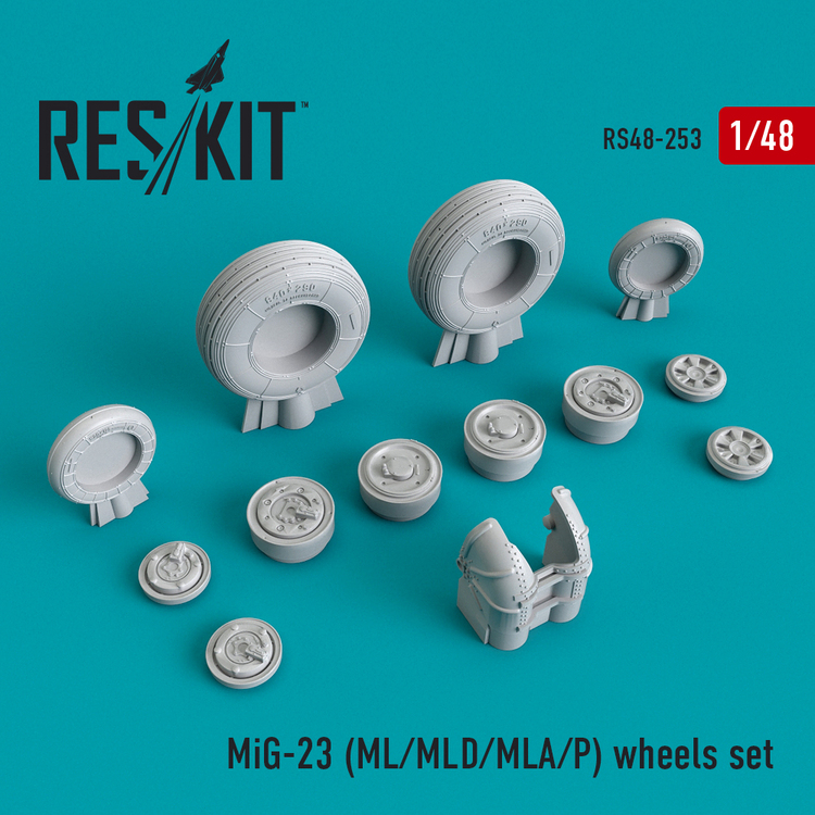 RS48-0253 RESKIT MiG-23 (ML/MLD/MLA/P) wheels set (Trumpeter) 1/48