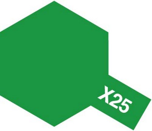 80025 Tamiya Краска эмалевая глянцевая X-25 Clear Green (Зелёная прозрачная) 10мл.