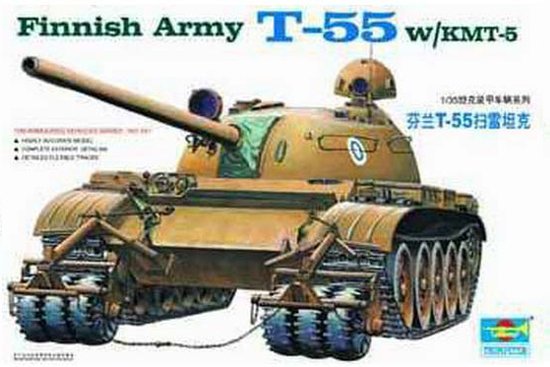 Сборная модель 00341 Trumpeter Танк Т-55 с минным тралом КМТ-5