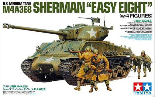 Сборная модель 25175 Tamiya Танк  M4A3E8 Sherman "Easy Eight" (4 фигуры) 