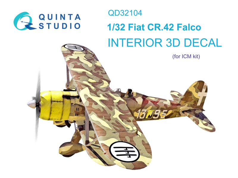 QD32104 Quinta 3D Декаль интерьера кабины Fiat CR.42 Falco (для ICM) 1/32