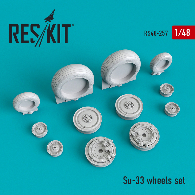 RS48-0257 RESKIT Su-33 wheels set (Kinetic, Hobby Boss) 1/48