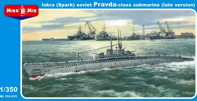 350035 MikroMir Советская подводная лодка класса Правда позднего выпуска 1/350