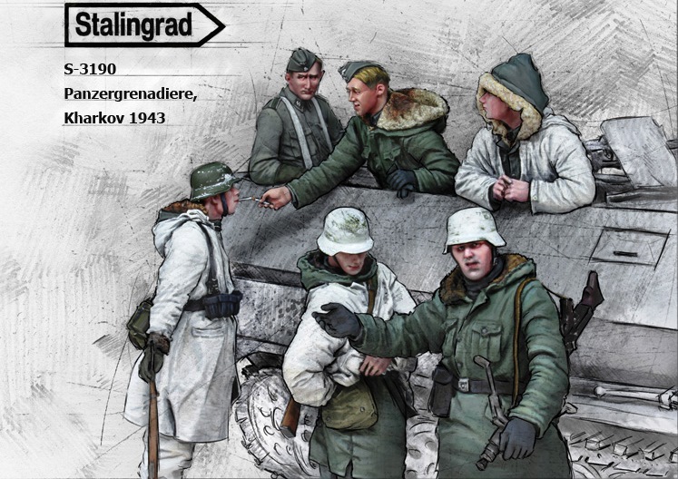 3190 Stalingrad Германские панцергренадеры, Зима 1943 год  (6 фигур) 1/35