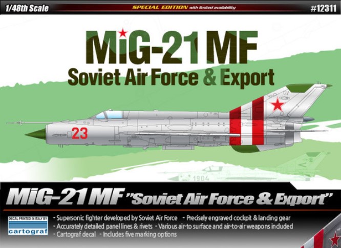 12311 Academy Самолет МиГ-21МФ 1/48