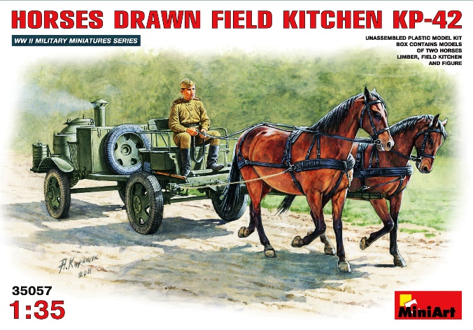 35057 MiniArt Советская полевая кухня КП-42 на конной тяге 1/35