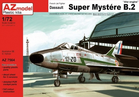7564 AZmodel Самолёт Dassault Super Mystere B.2 "Atar Engine" 1/72