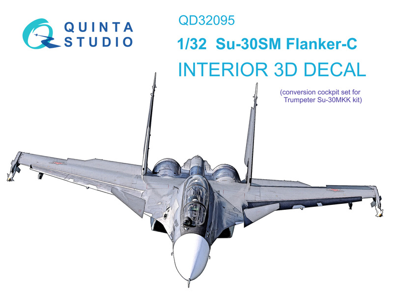 QD32095 Quinta 3D Декаль интерьера кабины Су-30СМ Flanker-C (для модели Trumpeter) 1/32