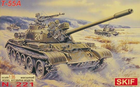 Сборная модель 221 Skif Cоветский танк Т-55А 