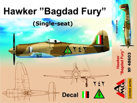 Сборная модель 48603 AMG Самолет Hawker «Bagdad Fury» (Single seat) 