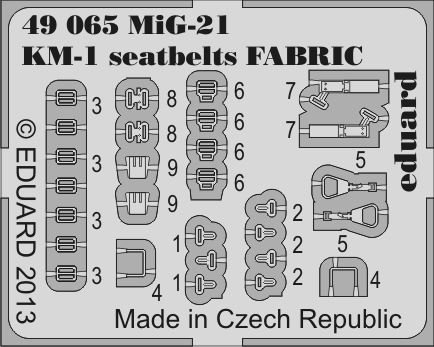 49065 Eduard МиГ-21 KM-1 ремни безопасности FABRIC 1/48