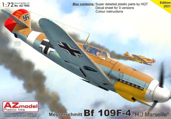 7800 AZmodel Самолёт Bf 109F-4 „H.J.Marseille“1/72