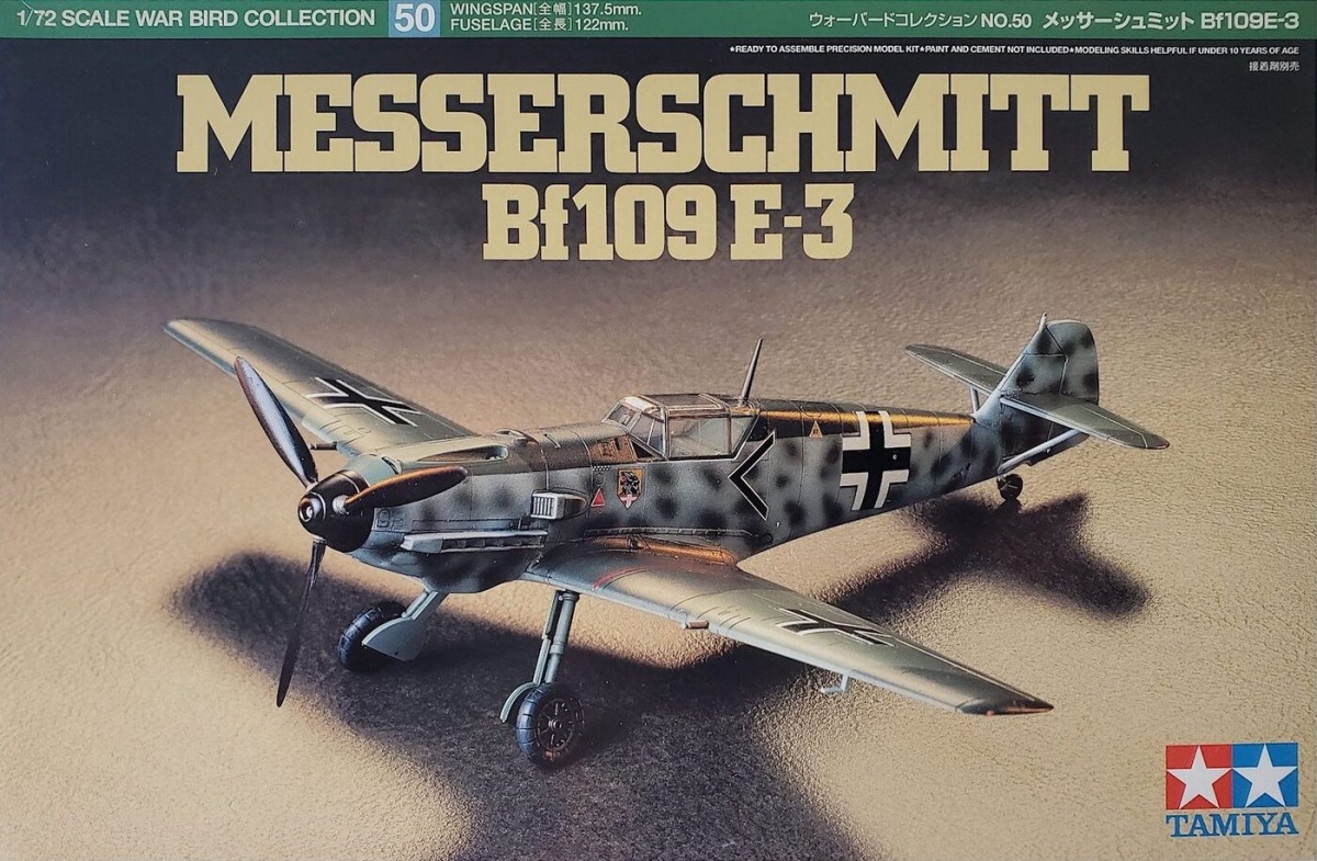 Сборная модель 60750 Tamiya Немецкий истребитель Messerschmitt Bf109 E-3 