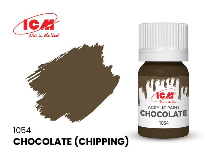 C1054 ICM Акриловая краска Шоколадный (Chocolate (Chipping)) 12мл