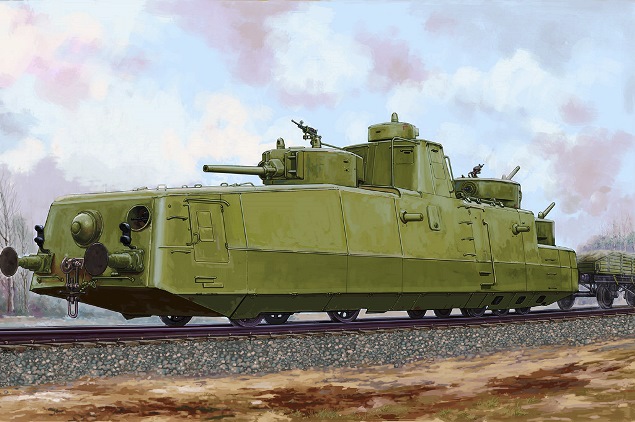 Сборная модель 85514 Hobby Boss Советский броневагон МБВ-2 (поздняя версия с орудиями Ф-34) 