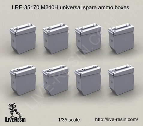 LRE35170 Live Resin Универсальные ящики для патронов для авиационного пулемета M240H 1/35