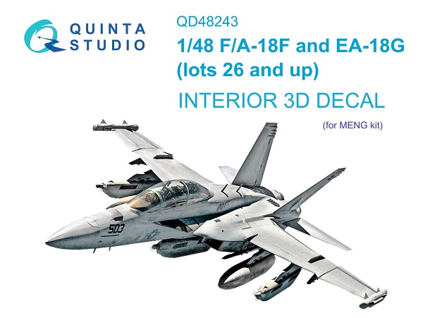 QD48243 Quinta3D Декаль интерьера кабины F/A-18F & EA-18G (Meng) 1/48