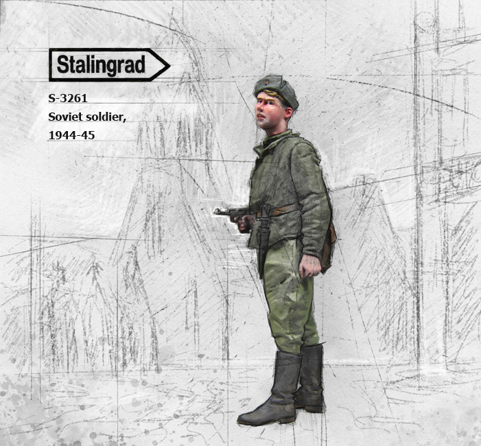 3261 Stalingrad Советский солдат 1943 - 45 гг. 1/35