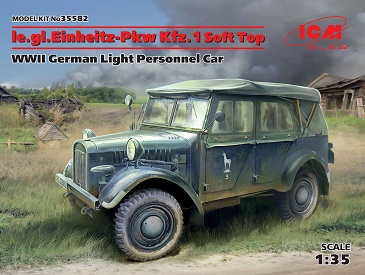 35582 ICM Германский автомобиль le.gl.Einheits-Pkw Kfz.1 Soft Top Масштаб 1/35