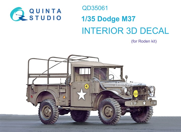 QD35061 Quinta 3D Декаль интерьера кабины Dodge M37 (Roden) 1/35