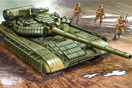  Сборная модель 01580 Trumpeter Советский танк T-64АВ (модификация 1984 года) 