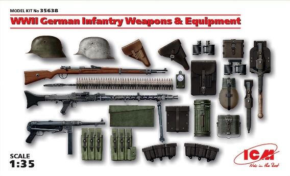 35638 ICM Оружие и снаряжение Германской пехоты ІІ МВ Масштаб 1/35