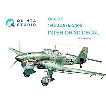 QD48206 Quinta 3D Декаль интерьера кабины Ju 87B-2/R-2 (Italeri) 1/48