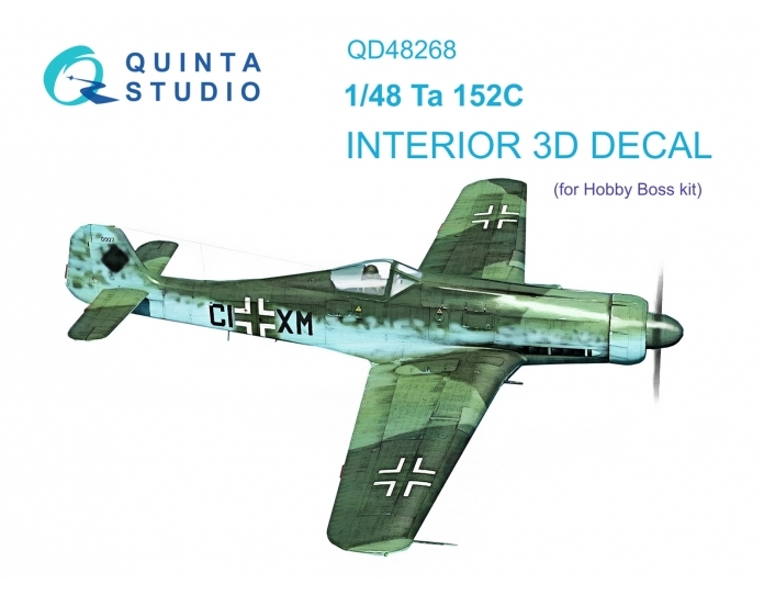 QD48268 Quinta 3D Декаль интерьера кабины Ta-152C (Hobby Boss) 1/48