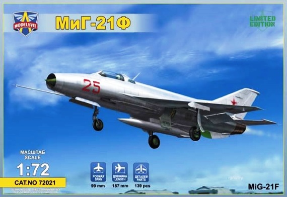 Сборная модель 72021 ModelSvit Самолет МиГ-21Ф