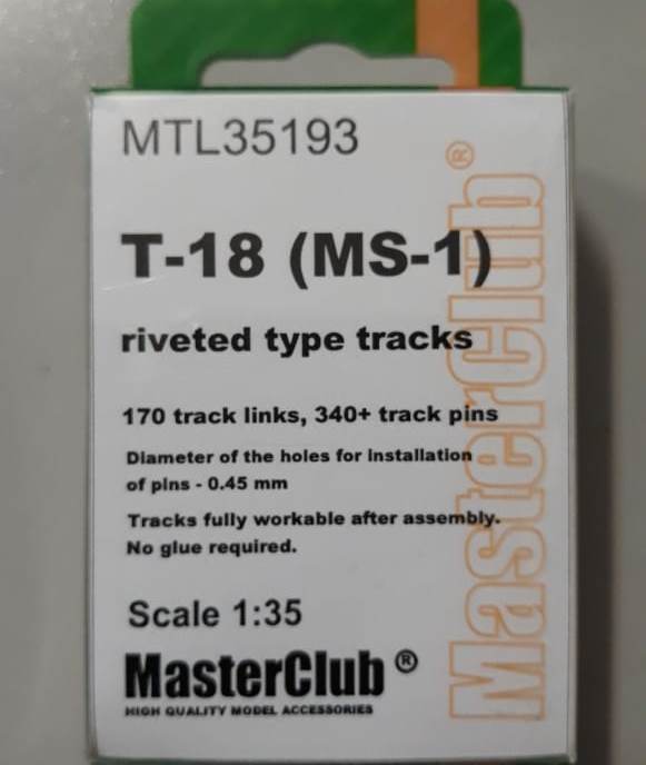 MTL35193 MasterClub Металлические траки для танка Т-18 rivet type 1/35