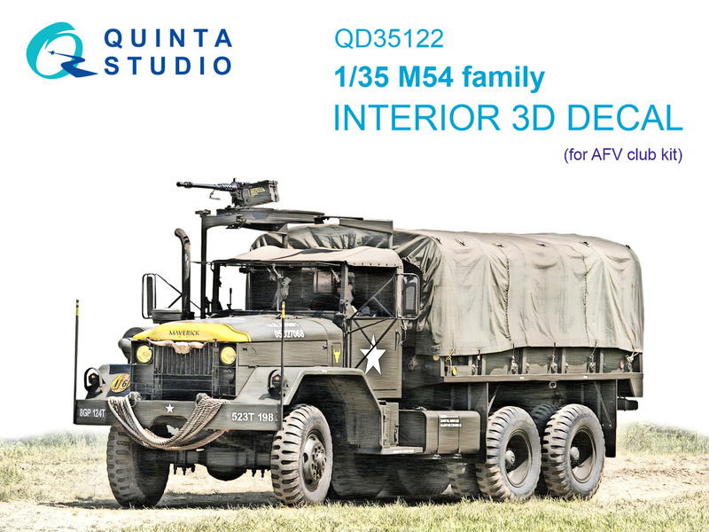 QD35122 Quinta 3D Декаль интерьера кабины для семейства M54 (AFV club) 1/35