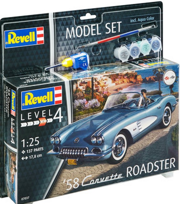67037 Revell Подарочный набор Автомобиль 58' Corvette Roadster Масштаб 1/25