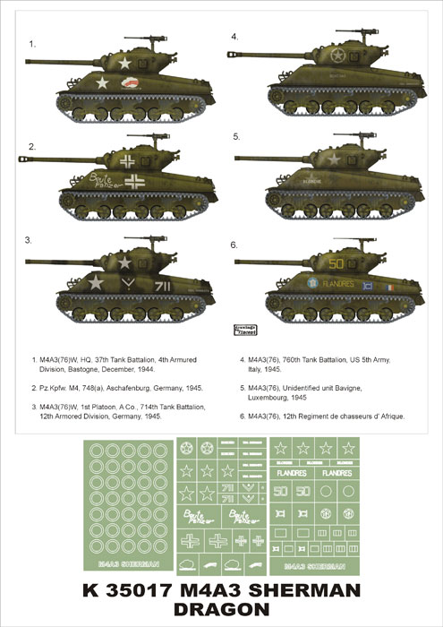K35017 Montex Набор масок для танка M4A3 Sherman (Dragon) Масштаб 1/35