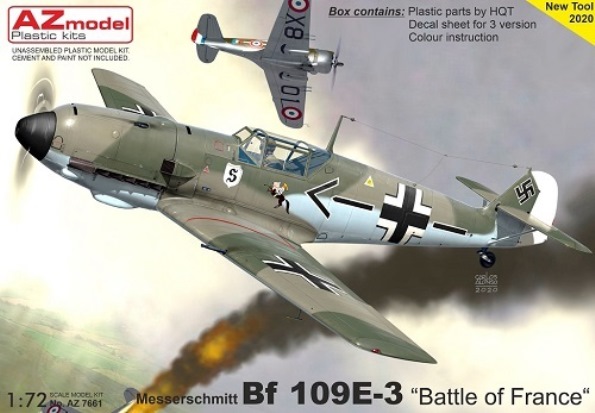 7661 AZmodel Немецкий истребитель Bf 109E-3 „Battle of France“ 1/72