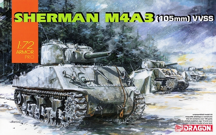 7569 Dragon Американский танк Sherman M2A3 (105vv) VVSS 1/72