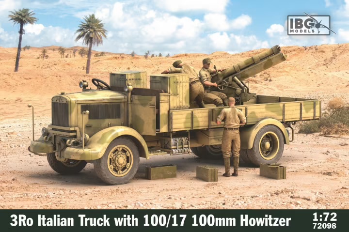 72098 IBG Models 3Ro Italian Truck with 100/17 100mm Howitzer 1/72