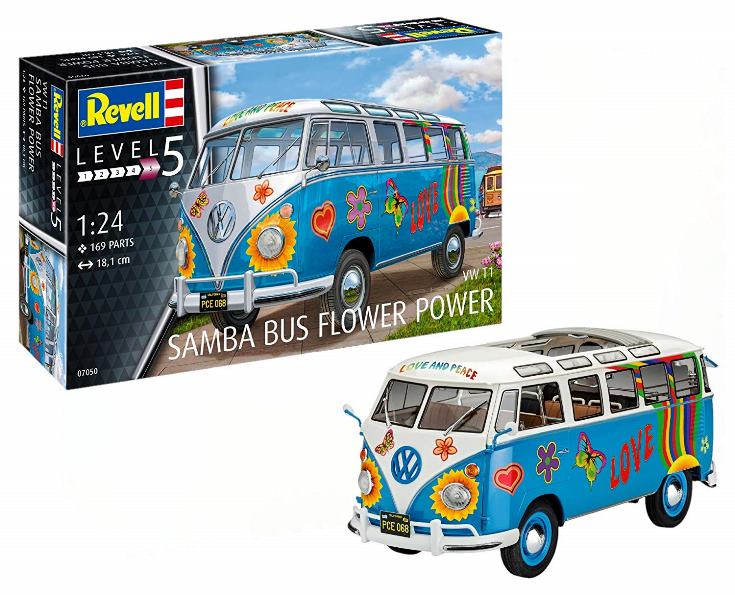 07050 Revell Автомобиль VW T1 Samba Bus Flower Power 1/24