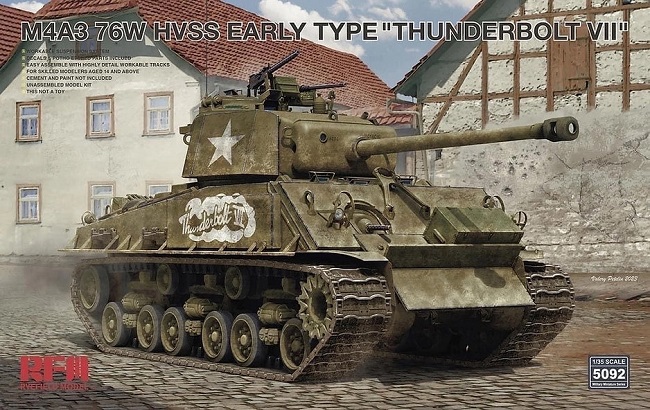5092 RFM Танк M4A3 76W HVSS Early Type "Thunderbolt VII" 1/35