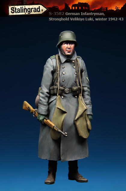 3582 Stalingrad Германский пехотинец, зима 1942-43гг  (смола) Масштаб 1/35