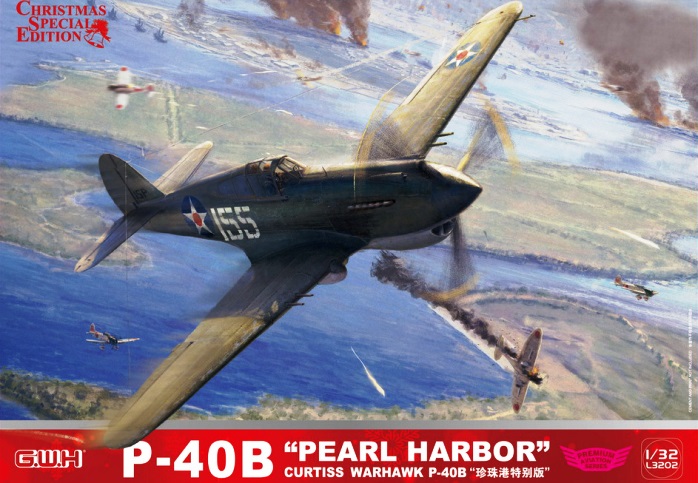 L3202 GWH Самолет Curtiss Warhawk P-40B "Pearl Harbor" 1/32