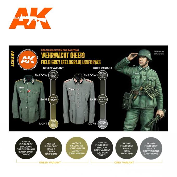 AK11627 AK Interactive Набор красок 3G "Полевая серая форма вермахта WWII, 6шт