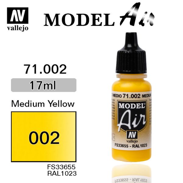 V-71002 Vallejo Краска Model Air Желтая 17 мл