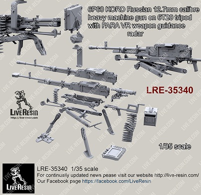 LRE35340 Live Resin Крупнокалиберный пулемет КОРД  с радиолокационным прицелом ФАРА 1/35